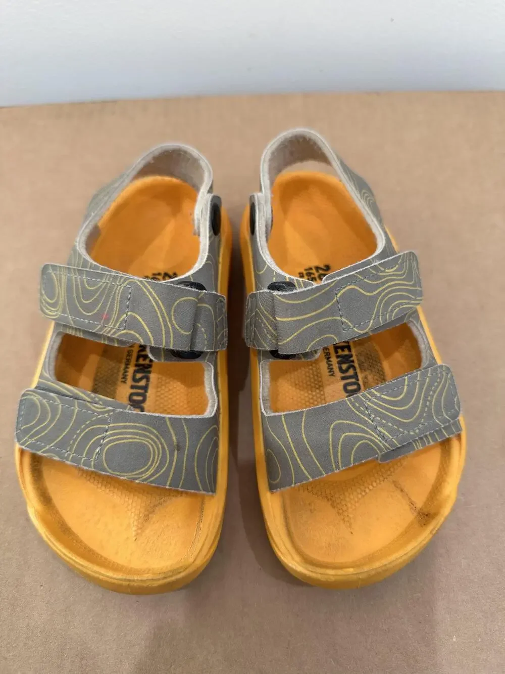 Birkenstock Shoes Kids Size 26 Yellow Gray Sandals Waterproof Outdoor Germany